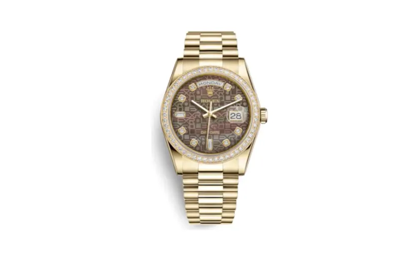 Rolex Day-Date 36 Yellow Gold Diamonds / President / Black MOP Computer
