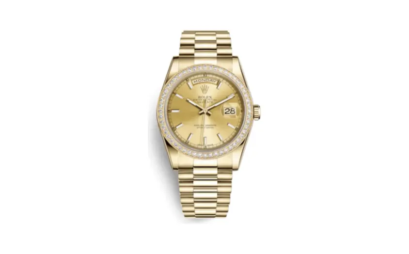 Rolex Day-Date 36 Yellow Gold Diamonds / President / Champagne