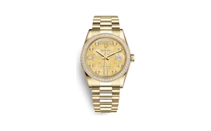 Rolex Day-Date 36 Yellow Gold Diamonds / President / Champagne MOP Computer