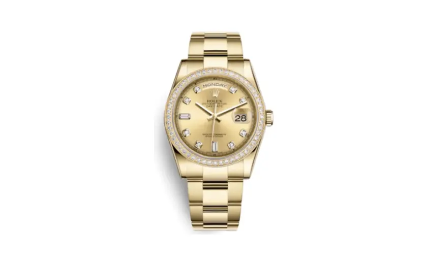 Rolex Day-Date 36 Yellow Gold Diamonds / President / Champagne Diamonds