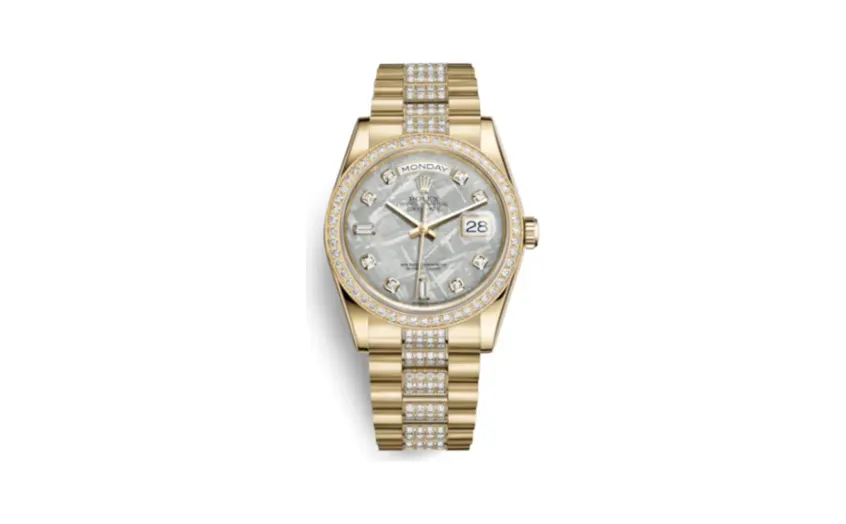 Rolex Day-Date 36 Yellow Gold Diamonds / President Diamonds / Meteorite