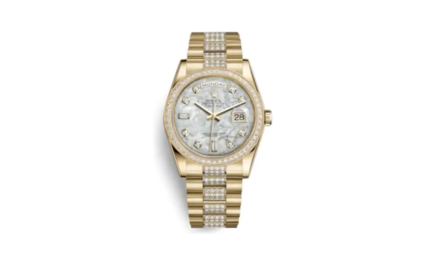 Rolex Day-Date 36 Yellow Gold Diamonds / President Diamonds / MOP