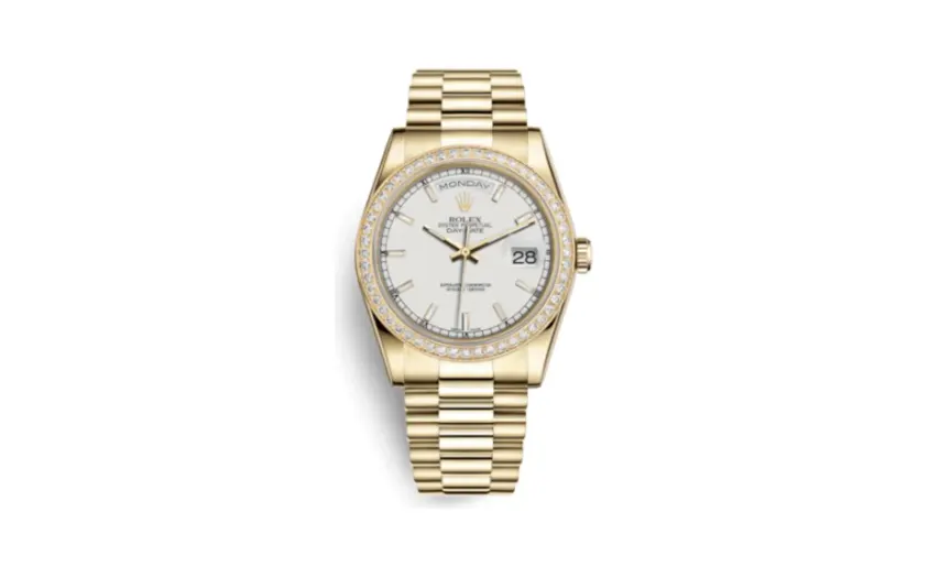 Rolex Day-Date 36 Yellow Gold Diamonds / President / White