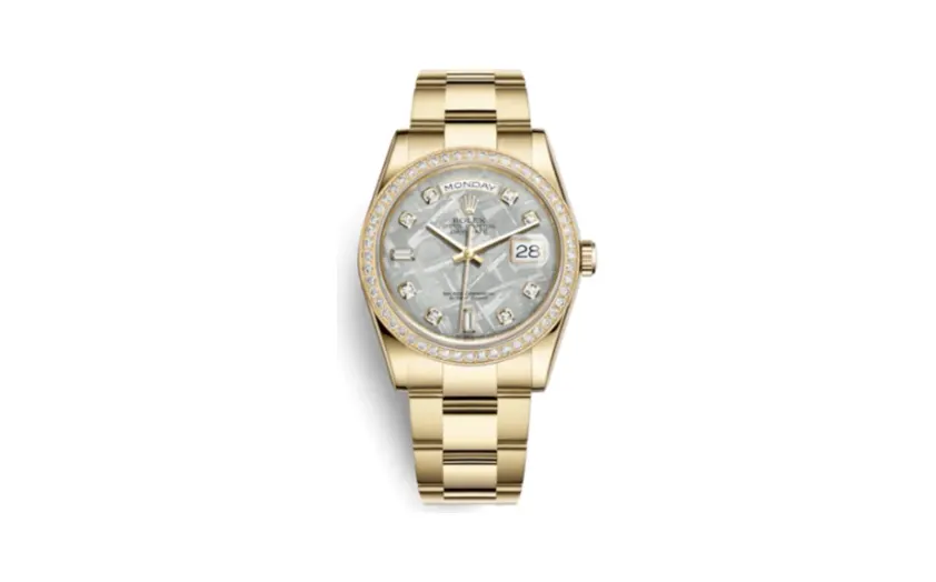 Rolex Day-Date 36 Yellow Gold Diamonds / Oyster / Meteorite