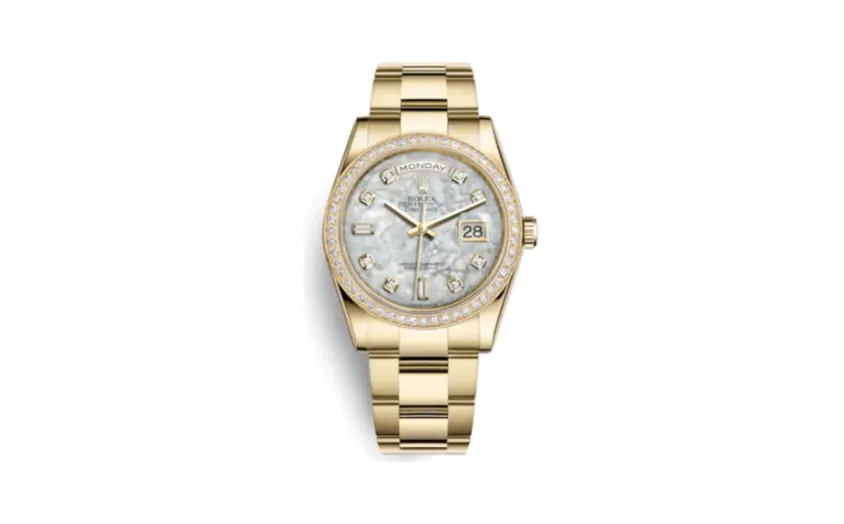 Rolex Day-Date 36 Yellow Gold Diamonds / Oyster / MOP