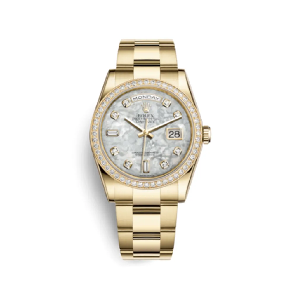 Rolex Day-Date 36 Yellow Gold Diamonds / Oyster / MOP