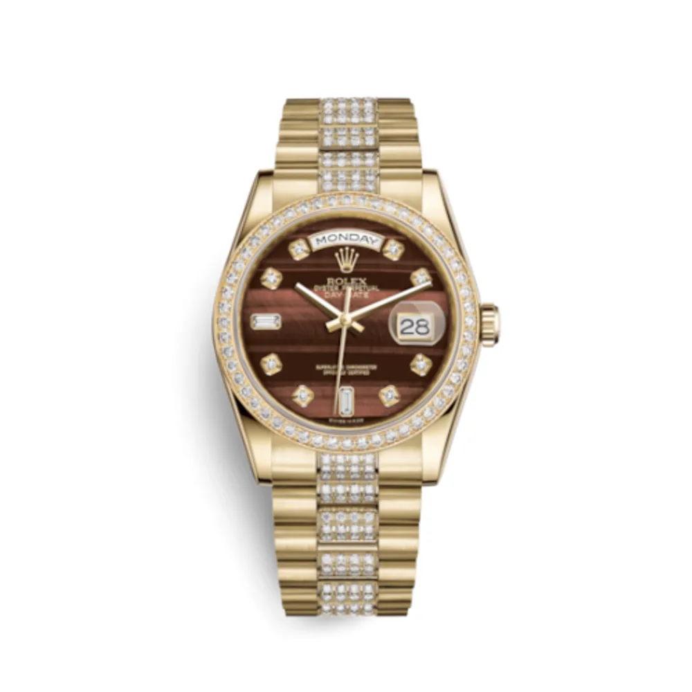 Rolex Day-Date 36 Yellow Gold Diamonds / President Diamonds / Bull's Eye