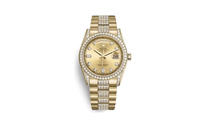 Rolex Day-Date 36 Yellow Gold Diamonds / President / Champagne Diamond