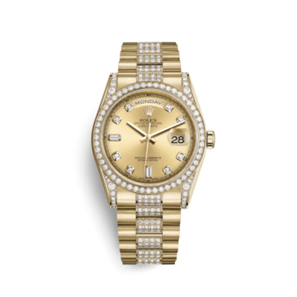 Rolex Day-Date 36 Yellow Gold Diamonds / President / Champagne Diamond