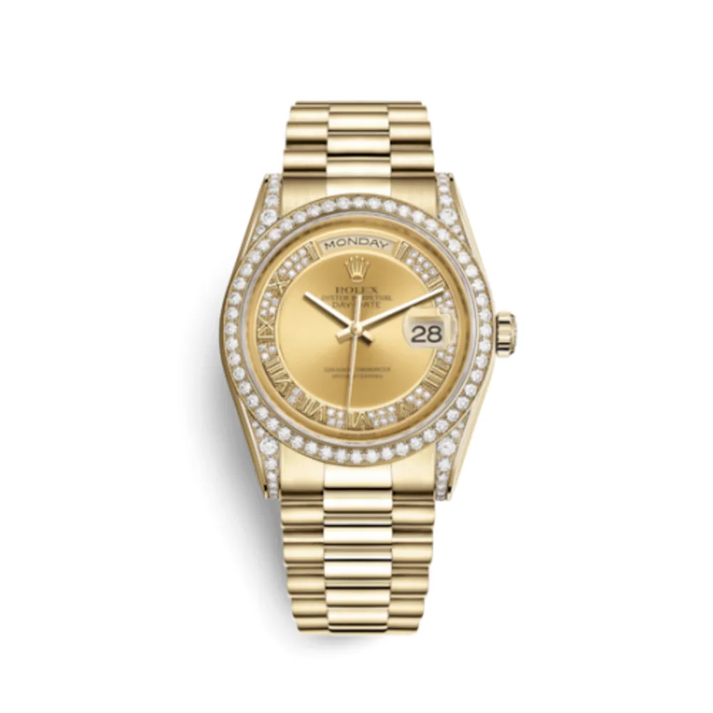 Rolex Day-Date 36 Yellow Gold Diamonds / President / Champagne Diamond