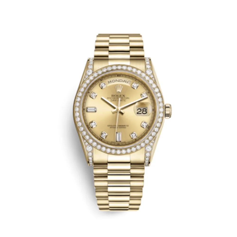 Rolex Day-Date 36 Yellow Gold Diamonds / President / Champagne Diamond
