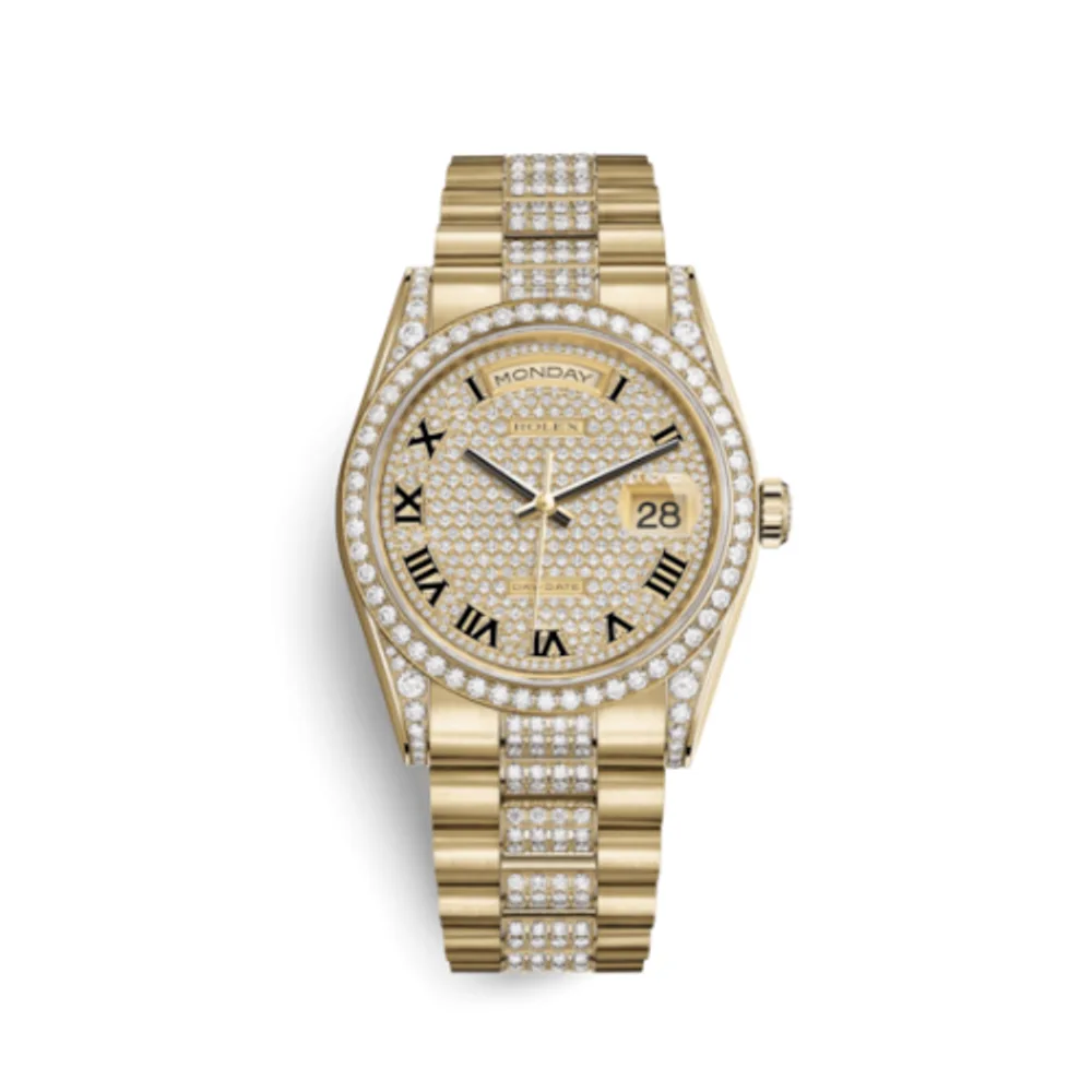 Rolex Day-Date 36 Yellow Gold Diamonds / President Diamonds / Paved