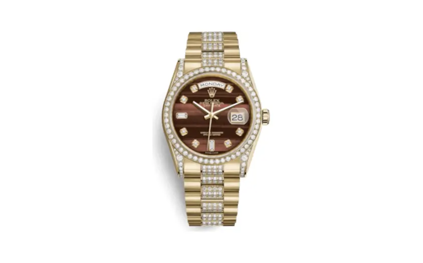 Rolex Day-Date 36 Yellow Gold Diamonds / President Diamonds / Bull's Eye
