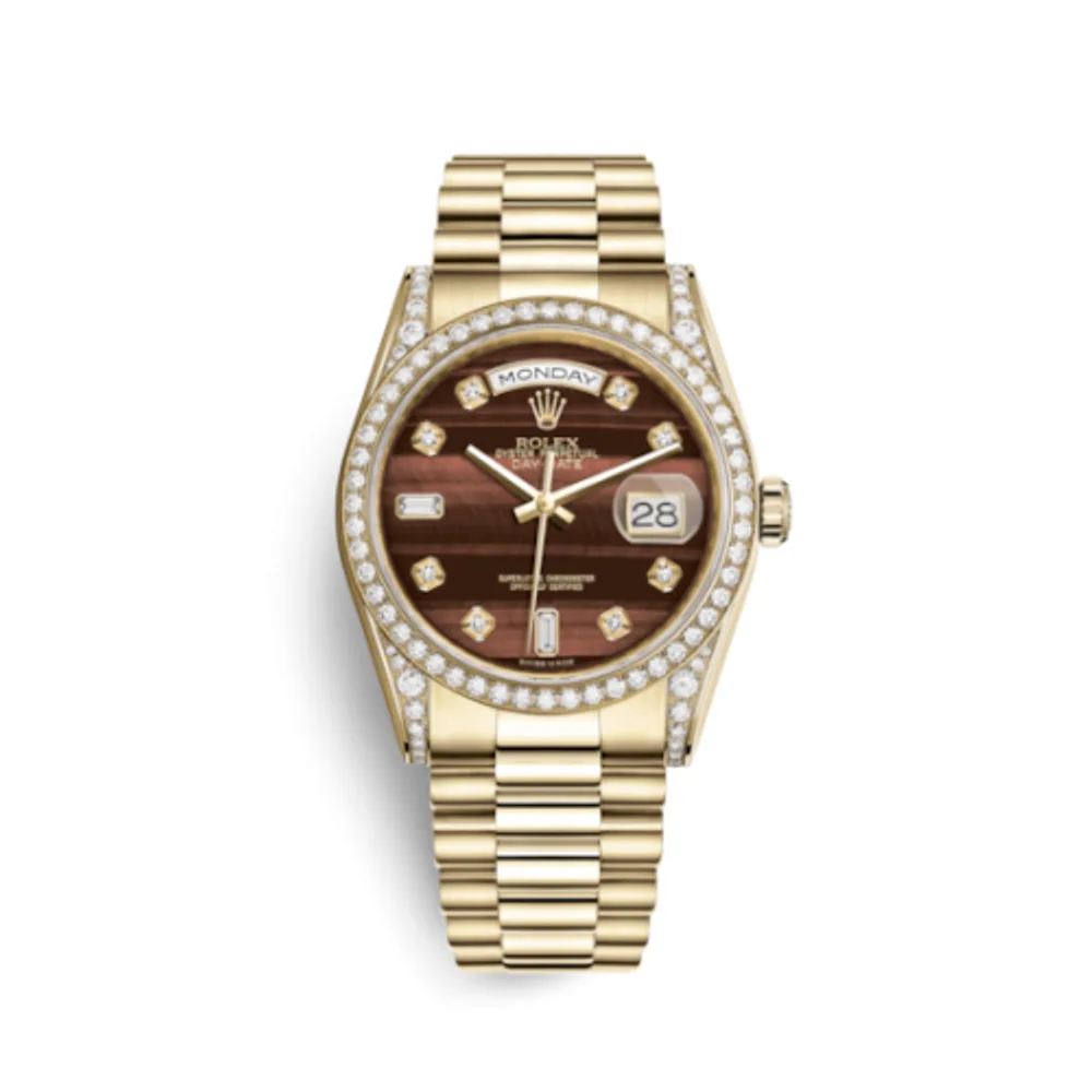 Rolex Day-Date 36 Yellow Gold Diamonds / President / Bull's Eye