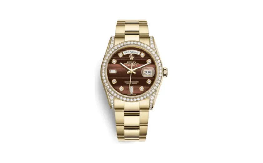 Rolex Day-Date 36 Yellow Gold Diamonds / Oyster / Bull's Eye