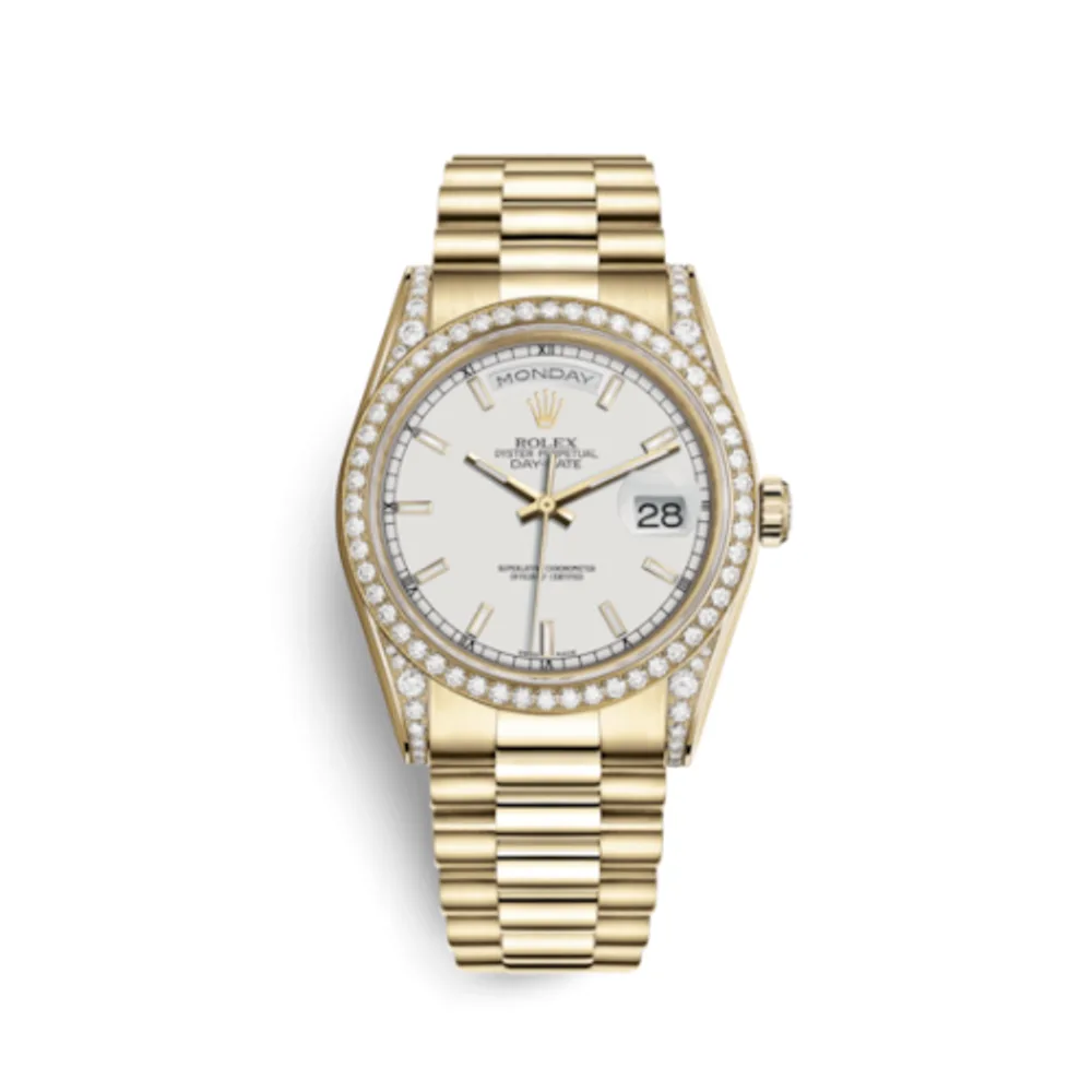 Rolex Day-Date 36 Yellow Gold Diamonds / President / White