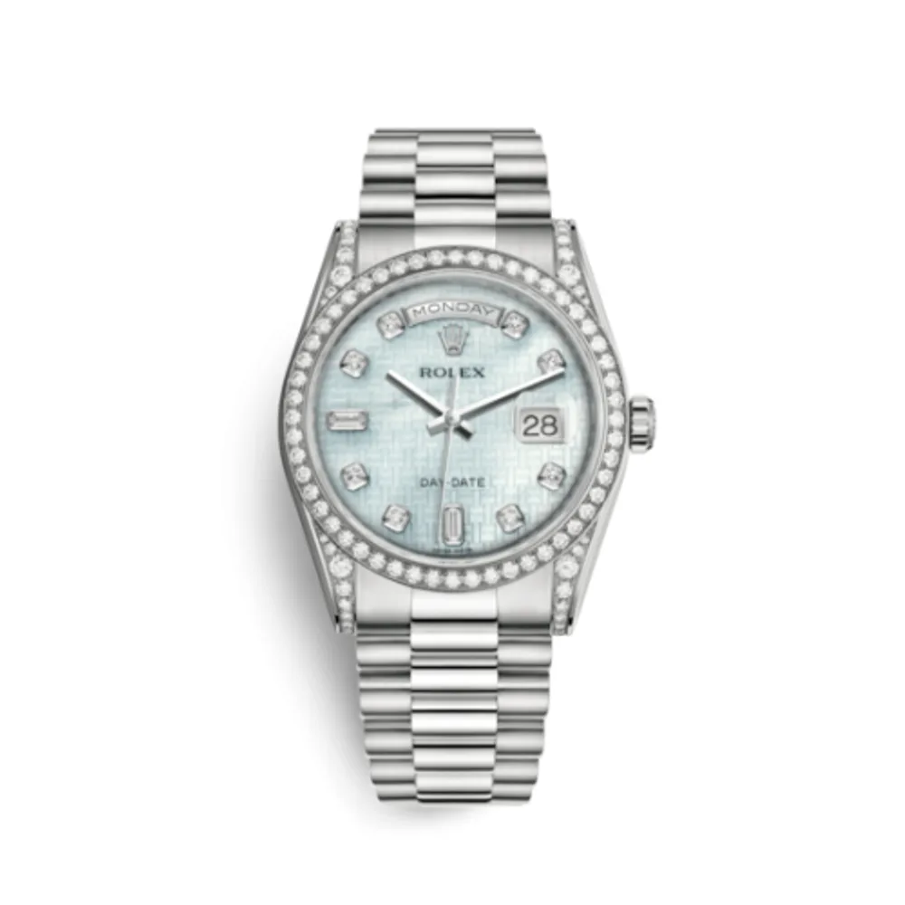 Rolex Day-Date 36 White Gold Diamond / President / Oxford MOP