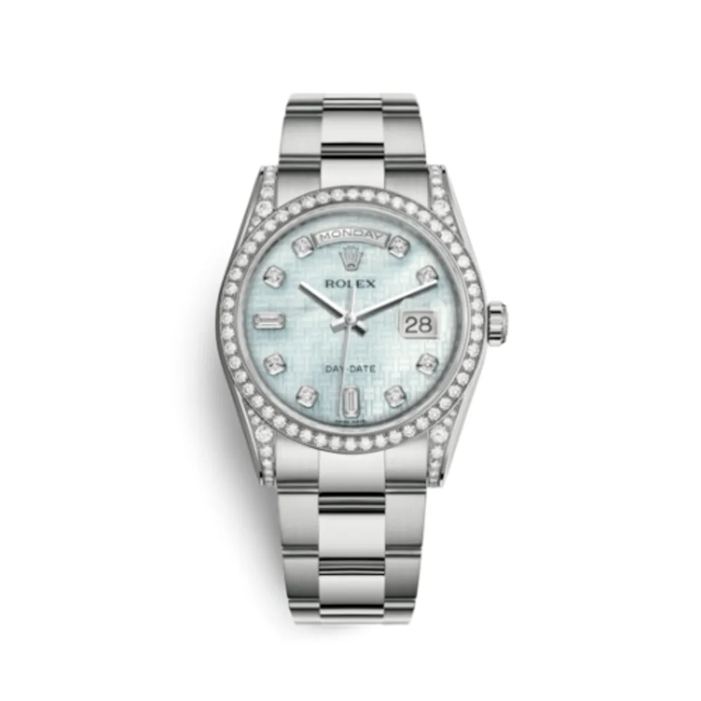 Rolex Day-Date 36 White Gold Diamond / Oyster / Oxford MOP