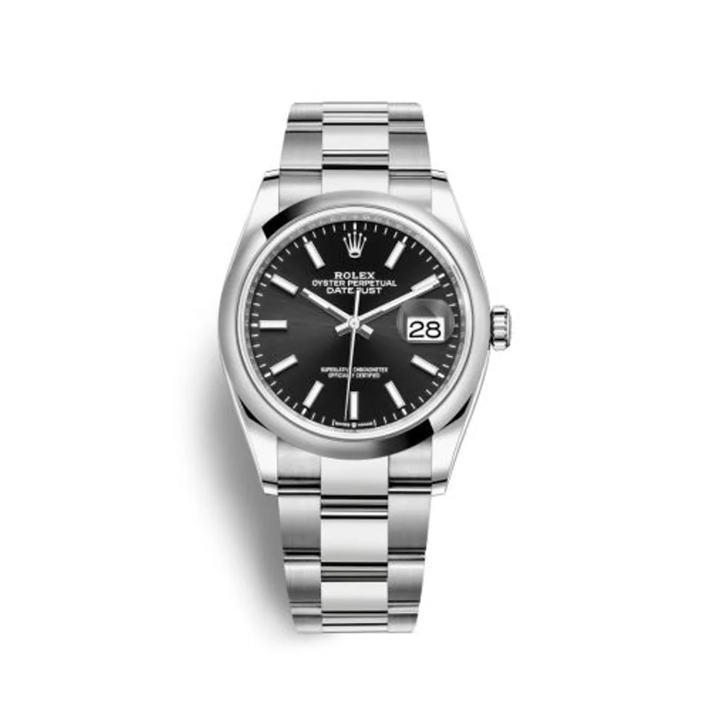 Rolex Datejust 36 Stainless Steel / Domed / Black / Oyster