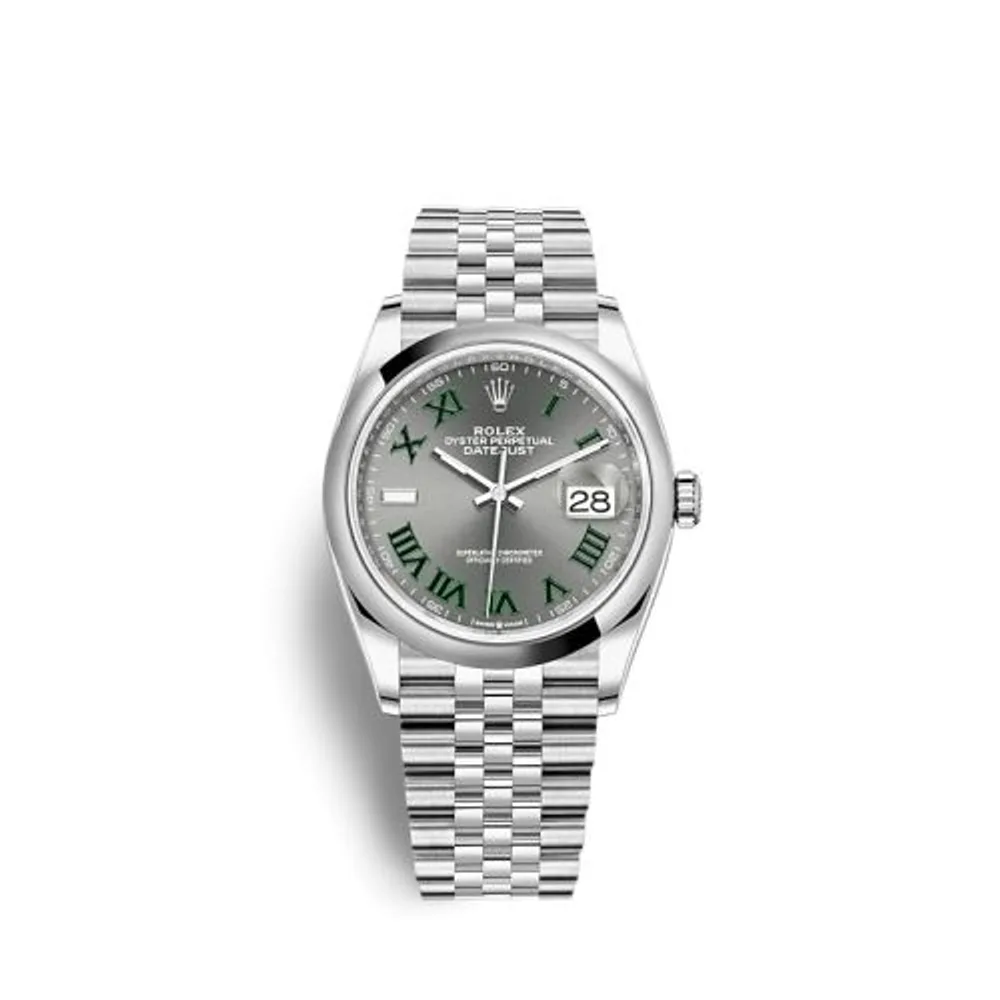 Rolex Datejust 36 Stainless Steel / Domed / Slate - Roman / Jubilee
