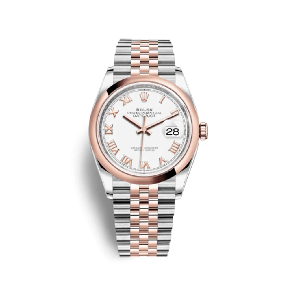 Rolex Datejust 36 Stainless Steel / Everose / Smooth / White Roman / Jubilee