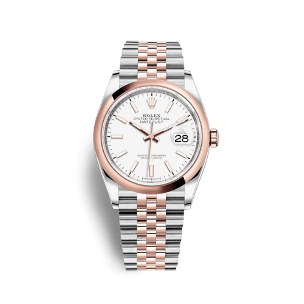Rolex Datejust 36 Stainless Steel / Everose / Smooth / White / Jubilee