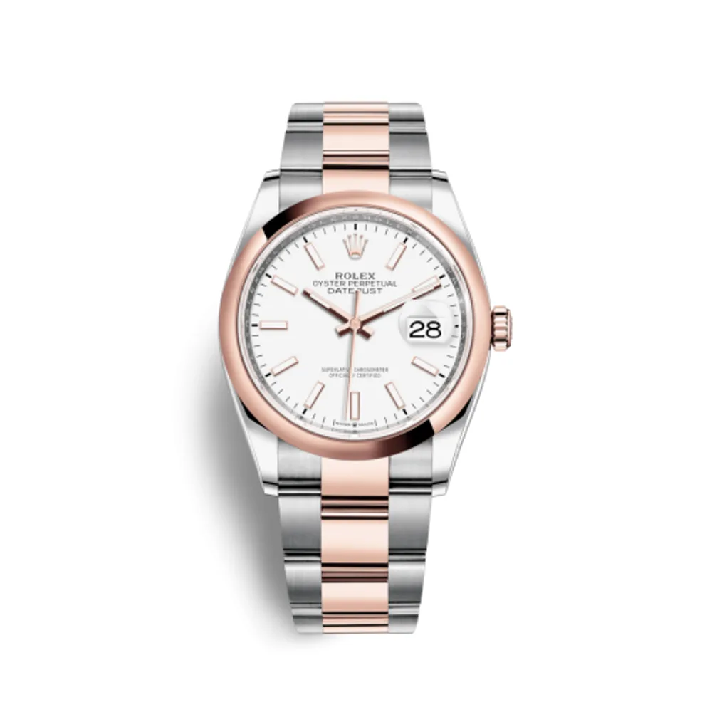 Rolex Datejust 36 Stainless Steel / Everose / Smooth / White / Oyster
