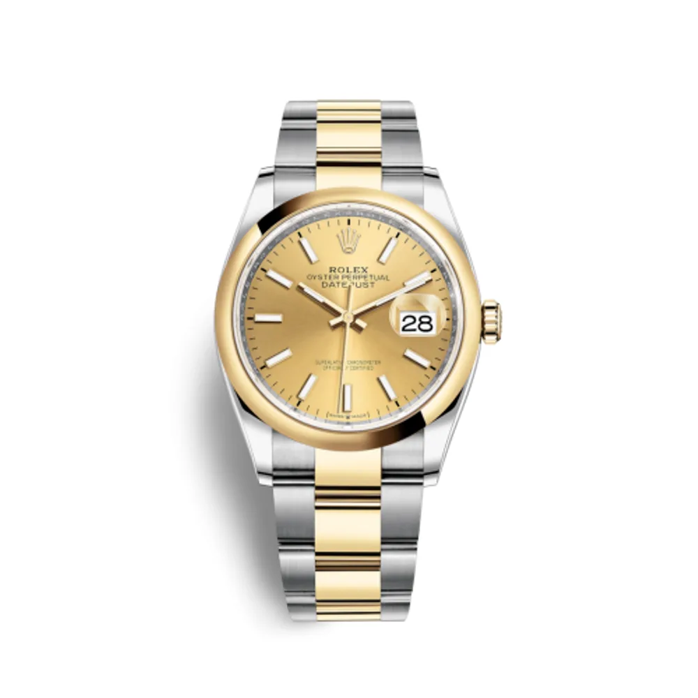 Rolex Datejust 36 Stainless Steel / Yellow Gold / Smooth / Champagne / Oyster
