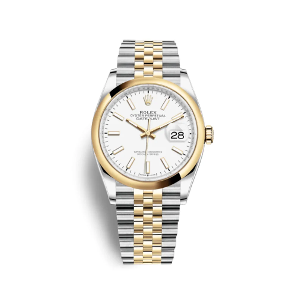 Rolex Datejust 36 Stainless Steel / Yellow Gold / Smooth / White / Jubilee