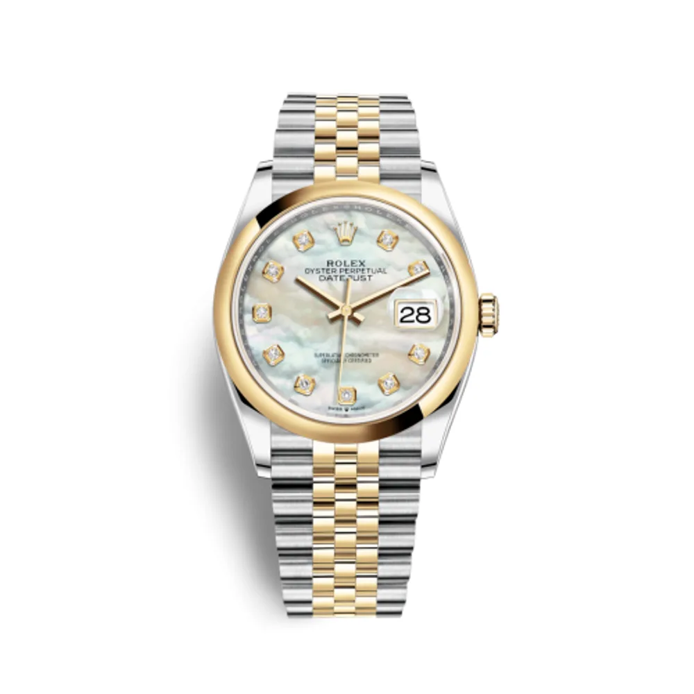 Rolex Datejust 36 Stainless Steel / Yellow Gold / Smooth / MOP Diamond / Jubilee