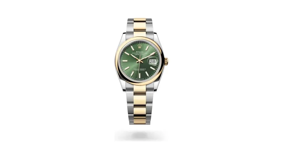 Rolex Datejust 36 Oyster, 36 mm, Oystersteel and yellow gold, Yellow Rolesor, Olive green dial