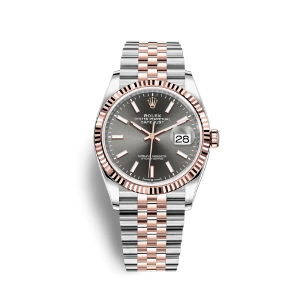 Rolex Datejust 36 Stainless Steel / Everose / Fluted / Slate / Jubilee