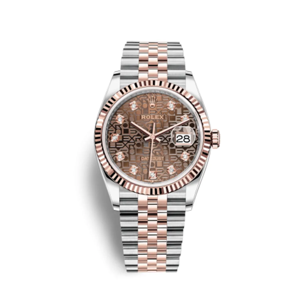 Rolex Datejust 36 Stainless Steel / Everose / Fluted / Chocolate Computer / Jubilee