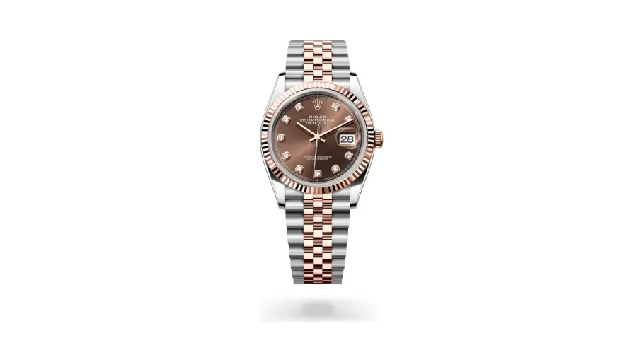 Rolex Datejust 36 Oyster, 36 mm, Oystersteel and Everose gold, Everose Rolesor, Chocolate dial