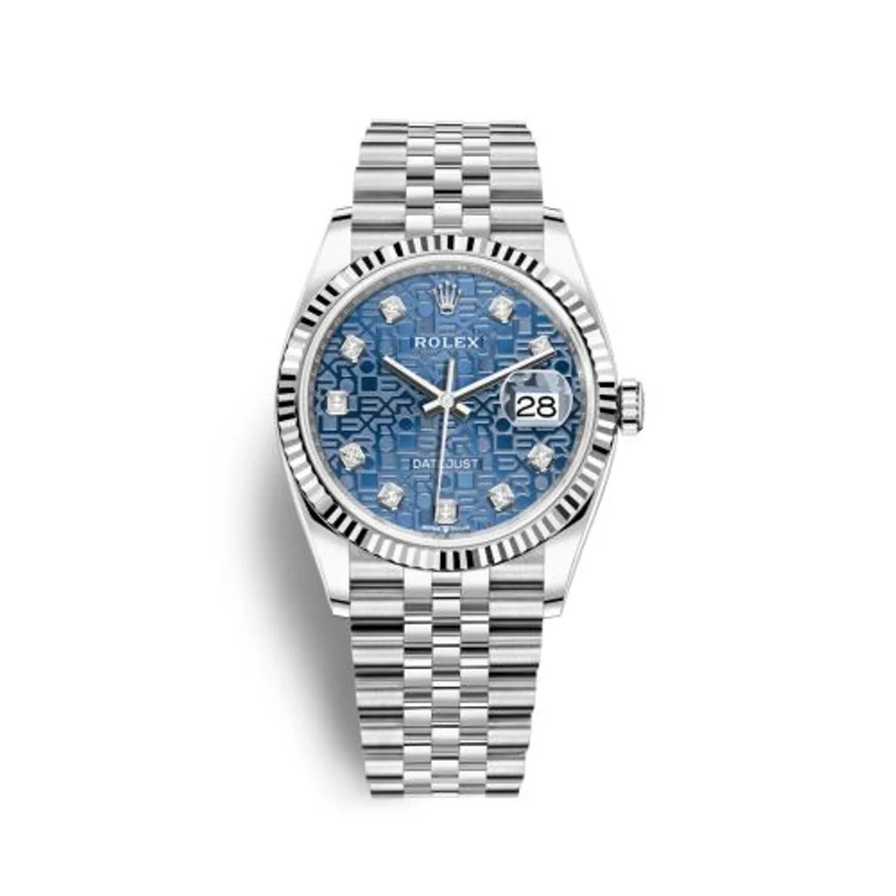 Rolex Datejust 36 Stainless Steel / Fluted / Blue Jubilee / Jubilee