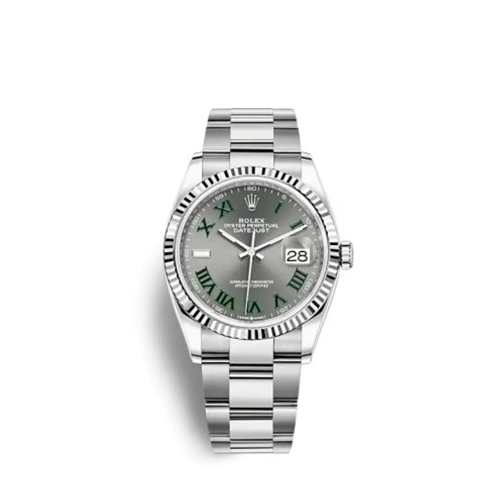 Rolex Datejust 36 Stainless Steel / Fluted / Slate - Roman / Oyster