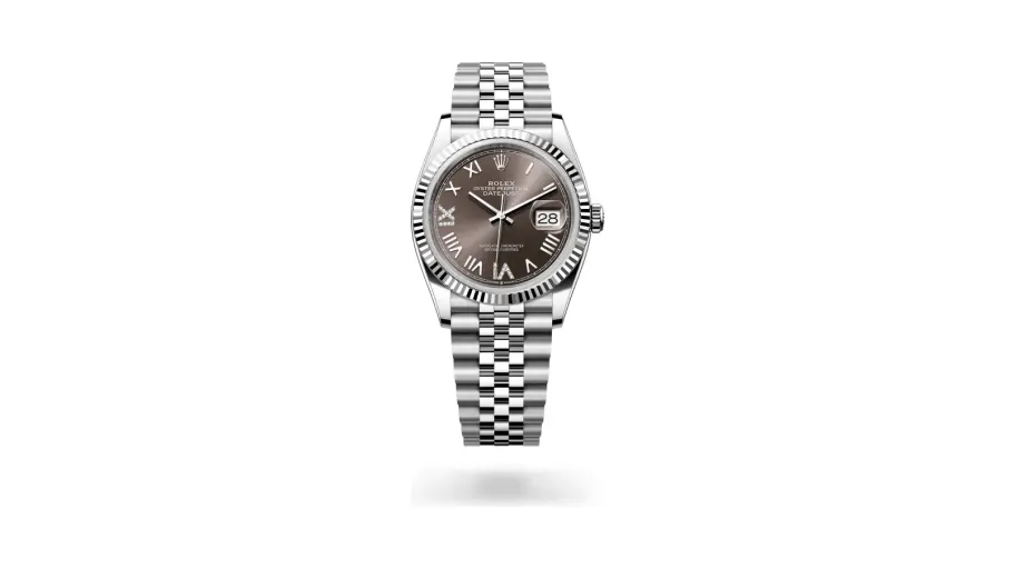 Rolex Datejust 36 Oyster, 36 mm, Oystersteel and white gold, White Rolesor, Dark grey dial