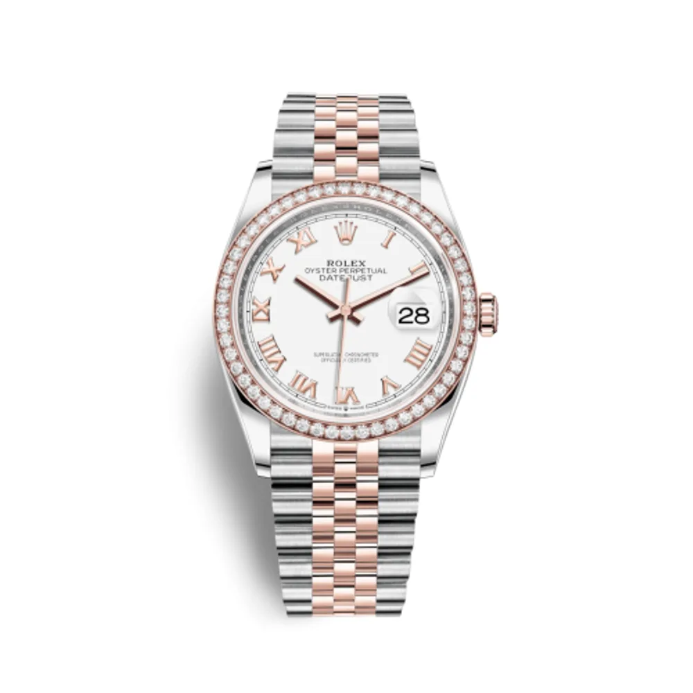 Rolex Datejust 36 Stainless Steel / Everose / Diamond / White Roman / Jubilee