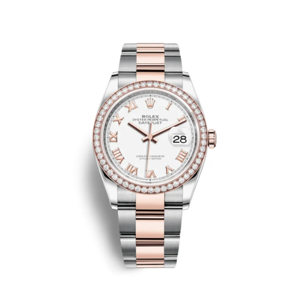 Rolex Datejust 36 Stainless Steel / Everose / Diamond / White Roman / Oyster