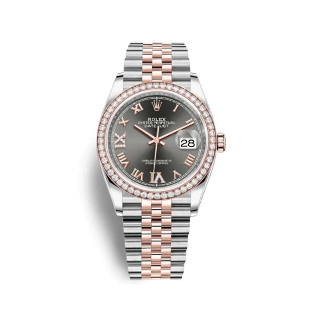 Rolex Datejust 36 Stainless Steel / Everose / Diamond / Slate Roman Diamond / Jubilee