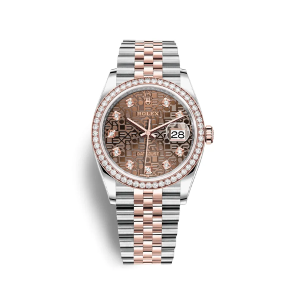 Rolex Datejust 36 Stainless Steel / Everose / Diamond / Chocolate Computer / Jubilee