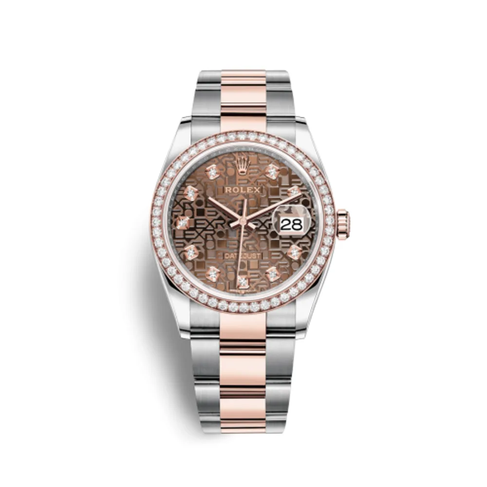 Rolex Datejust 36 Stainless Steel / Everose / Diamond / Chocolate Computer / Oyster
