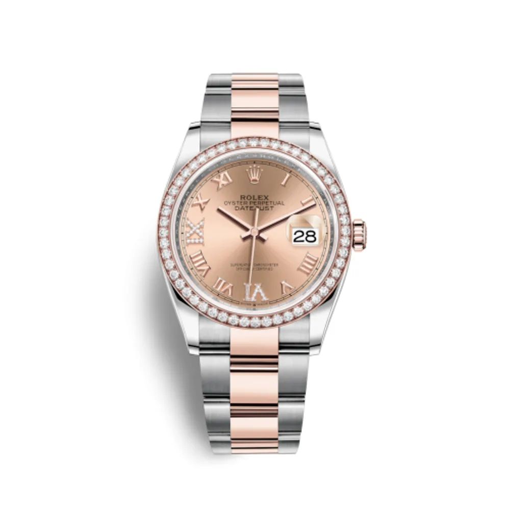 Rolex Datejust 36 Stainless Steel / Everose / Diamond / Rose Roman Diamond / Oyster