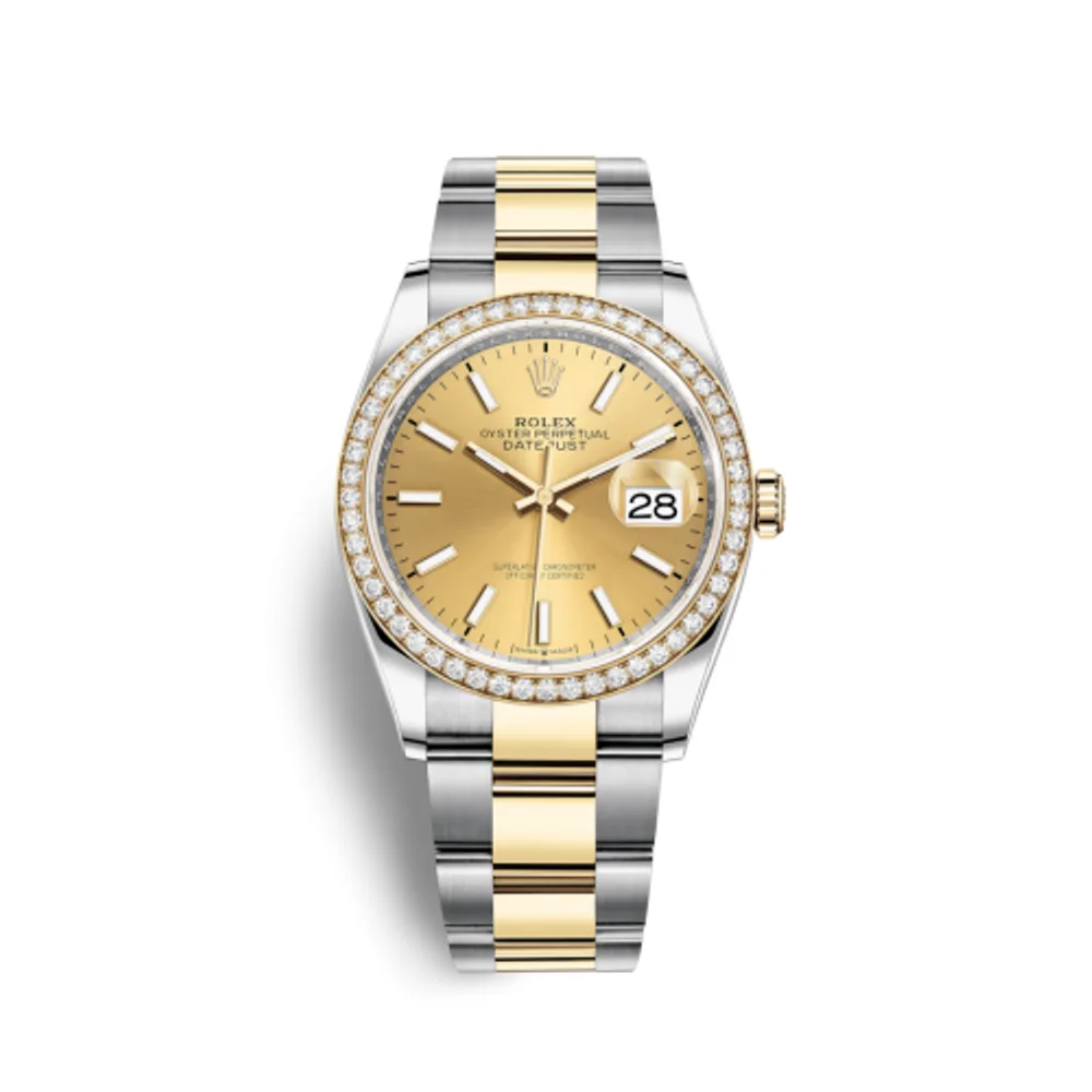 Rolex Datejust 36 Stainless Steel / Yellow Gold / Diamond / Champagne / Oyster