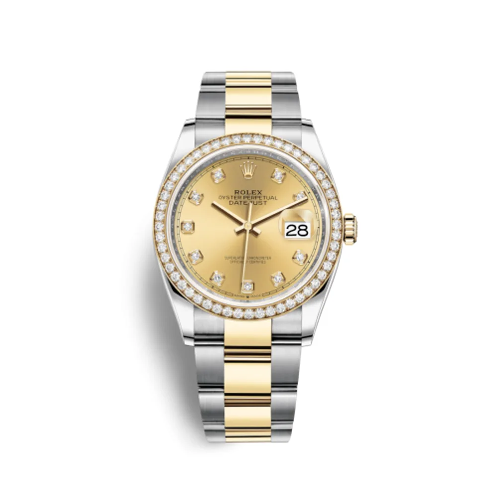 Rolex Datejust 36 Stainless Steel / Yellow Gold / Diamond / Champagne Diamond / Oyster