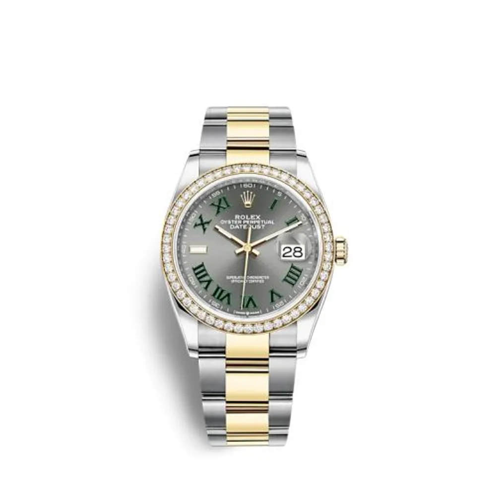 Rolex Datejust 36 Stainless Steel / Yellow Gold / Diamond / Slate - Roman / Oyster