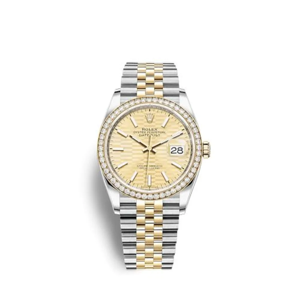 Rolex Datejust 36 Stainless Steel / Yellow Gold / Diamond / Champagne - Fluted / Jubilee