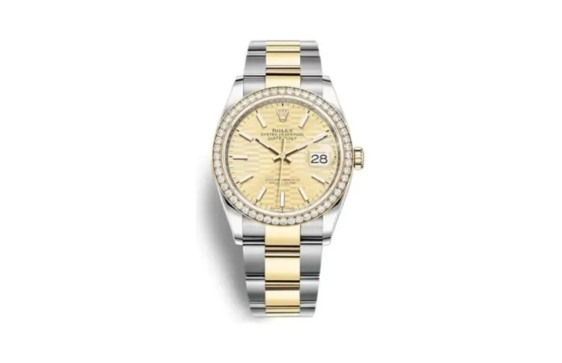 Rolex Datejust 36 Stainless Steel / Yellow Gold / Diamond / Champagne - Fluted / Oyser