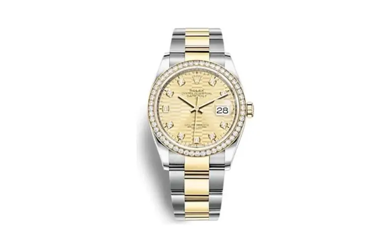 Rolex Datejust 36 Stainless Steel - Yellow Gold - Diamond / Champagne - Fluted - Diamond / Oyster