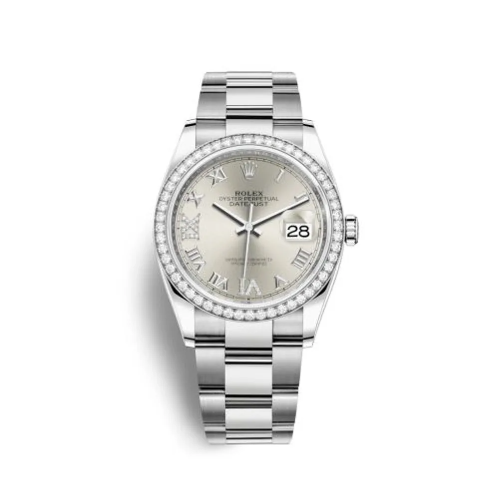 Rolex Datejust 36 Stainless Steel / Diamond / Silver Roman-Diamonds / Oyster